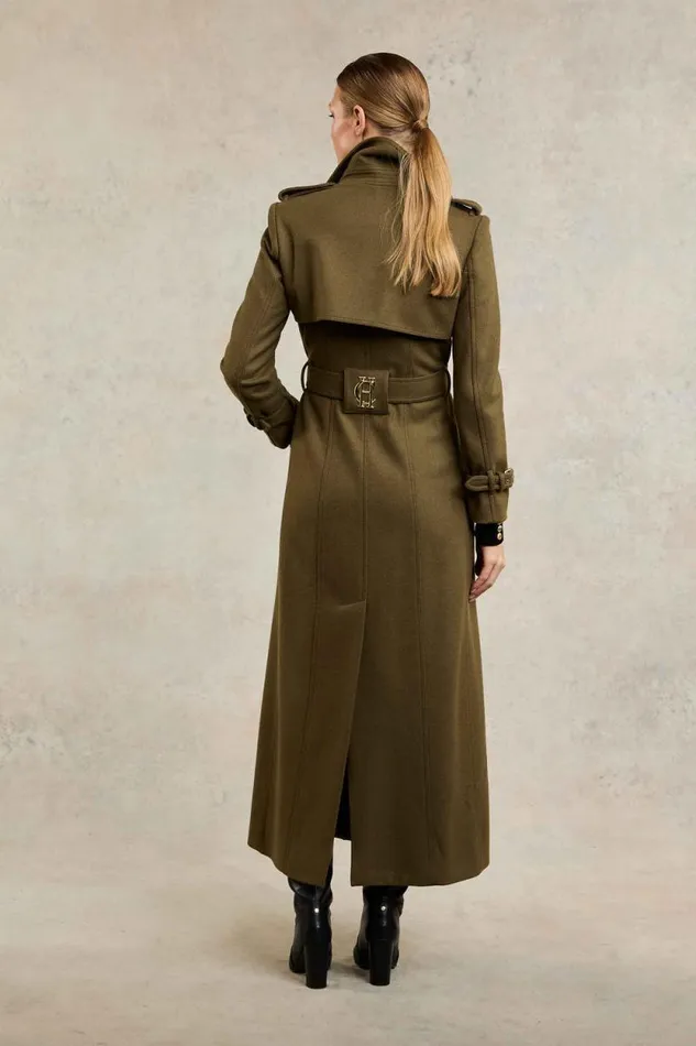 Women Full Length Chelsea Trench Coat Khaki Holland Cooper Tailoring