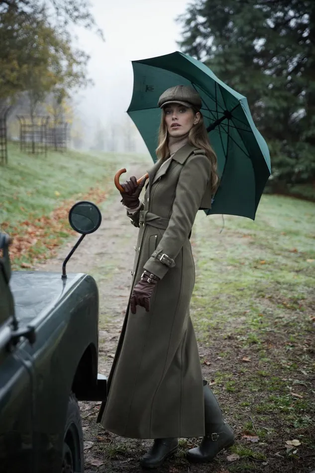 Women Full Length Chelsea Trench Coat Khaki Holland Cooper Tailoring
