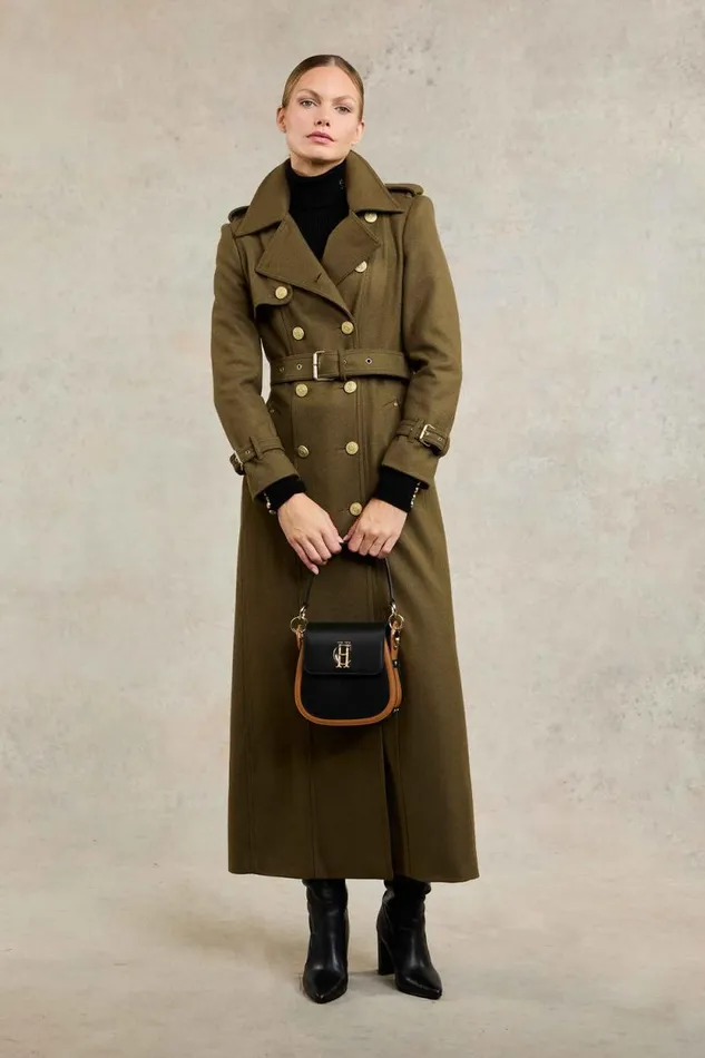 Women Full Length Chelsea Trench Coat Khaki Holland Cooper Tailoring