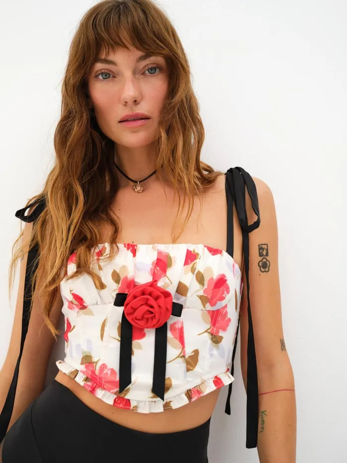 Women Gayane Bustier Top White For Love and Lemons Tops