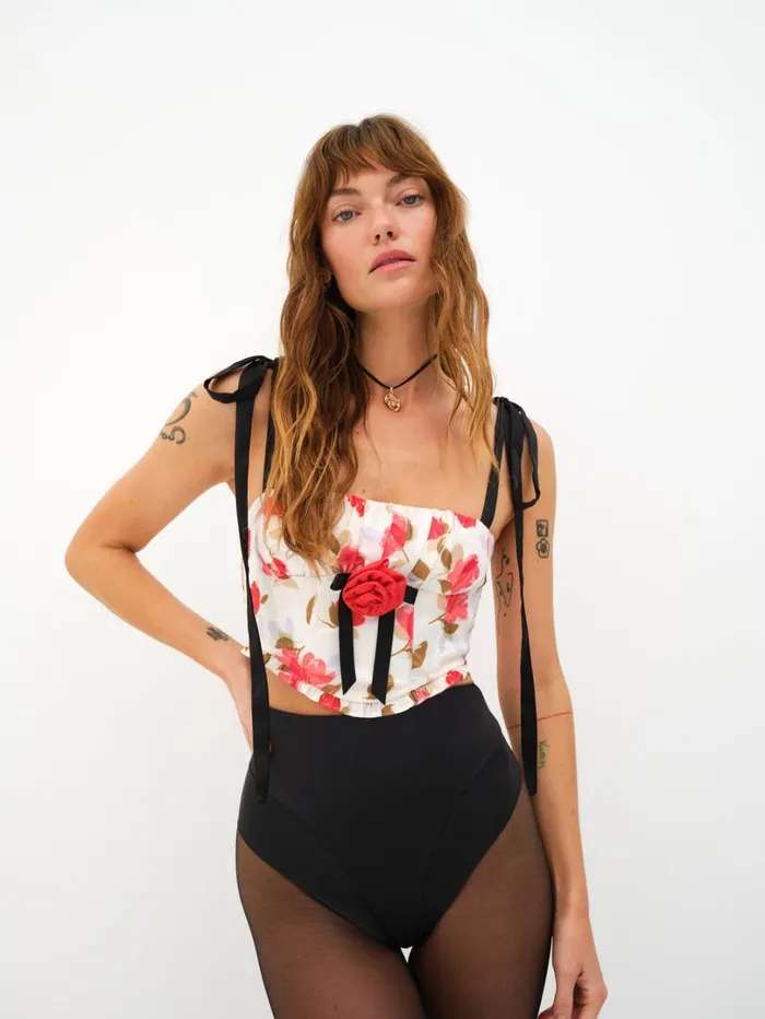Women Gayane Bustier Top White For Love and Lemons Tops