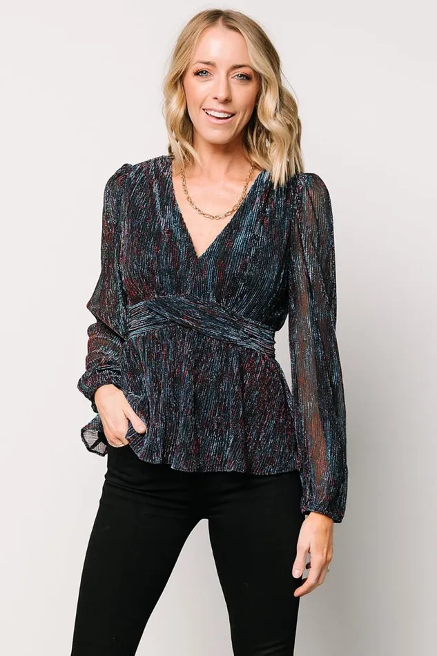 Women Genesis Shimmer Top Blue Red Baltic Born Blouses and Shirts