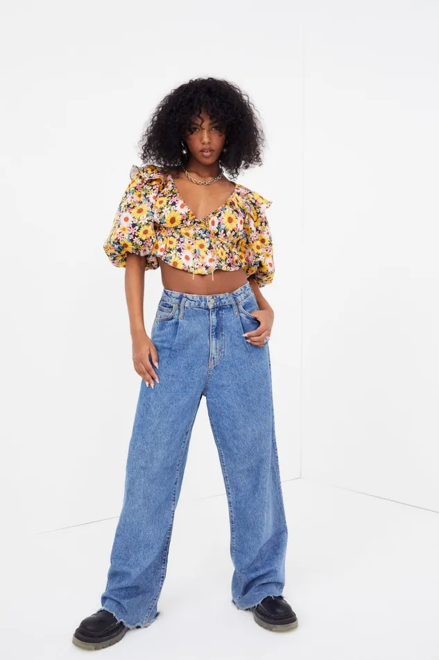 Women Glenn Crop Top Yellow For Love and Lemons Tops Women Glenn Crop Top Yellow For Love and Lemons Tops