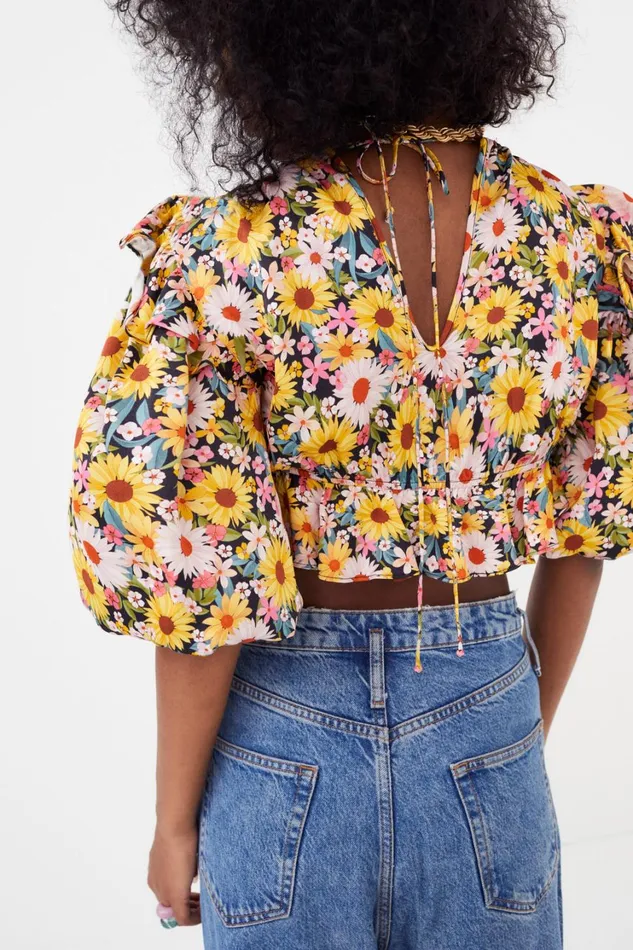 Women Glenn Crop Top Yellow For Love and Lemons Tops Women Glenn Crop Top Yellow For Love and Lemons Tops