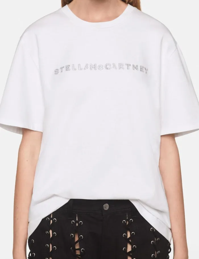 Women Graphic Oversized Cotton TShirt Pure White Stella McCartney Sweatshirts And TShirts Women Graphic Oversized Cotton TShirt Pure White Stella McCartney Sweatshirts And TShirts
