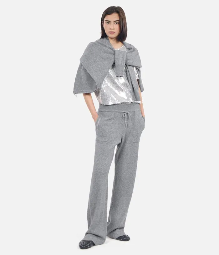 Women Grey Wool And Cashmere Trousers THE KOOPLES Jeans and Pants