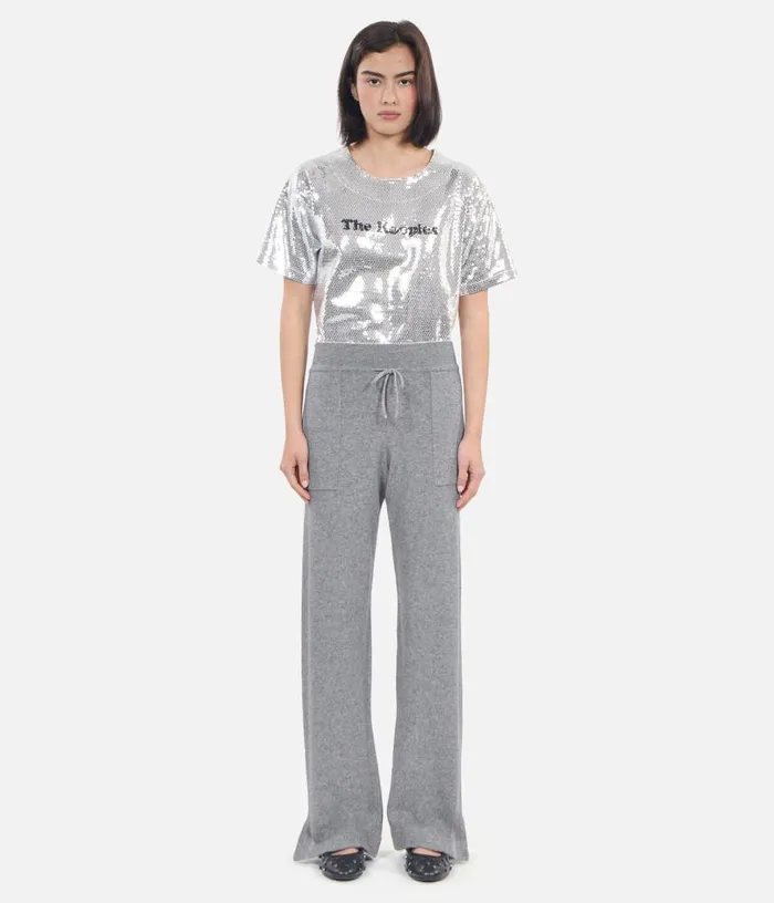 Women Grey Wool And Cashmere Trousers THE KOOPLES Jeans and Pants