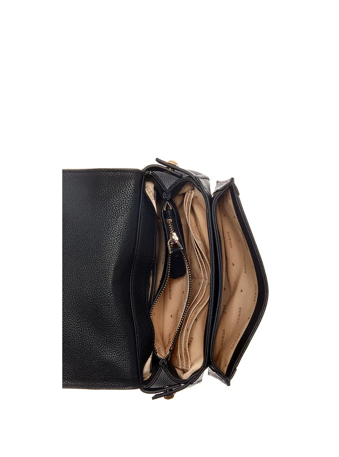 Women Half Flap GUESS Black Angy Crossbody Bag
