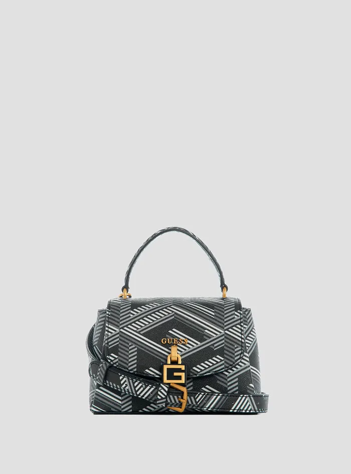 Women Half Flap GUESS Black Logo Montreal Mini Crossbody Bag