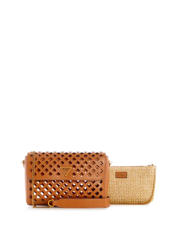 Women Half Flap GUESS Brown Aqua Crossbody Bag