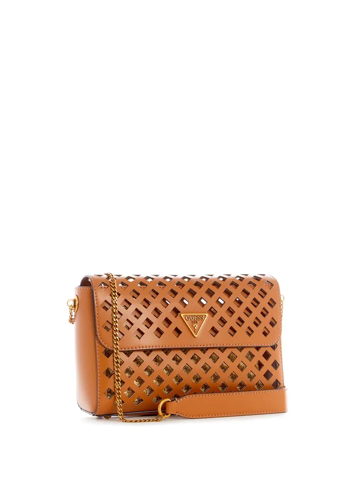 Women Half Flap GUESS Brown Aqua Crossbody Bag