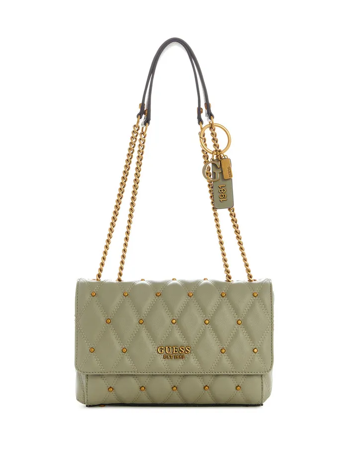 Women Half Flap GUESS Sage Green Triana Convertible Crossbody Bag