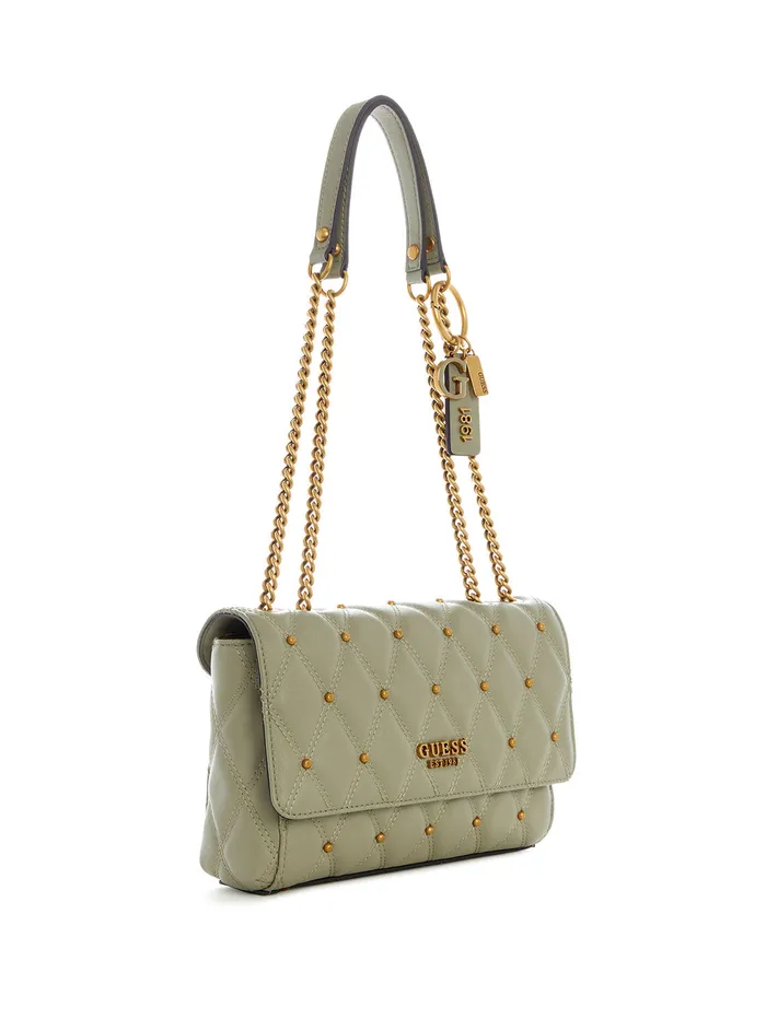 Women Half Flap GUESS Sage Green Triana Convertible Crossbody Bag Women Half Flap GUESS Sage Green Triana Convertible Crossbody Bag