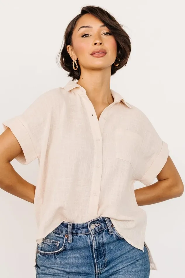 Women Hammond Short Sleeve Top Natural Baltic Born Blouses and Shirts Women Hammond Short Sleeve Top Natural Baltic Born Blouses and Shirts