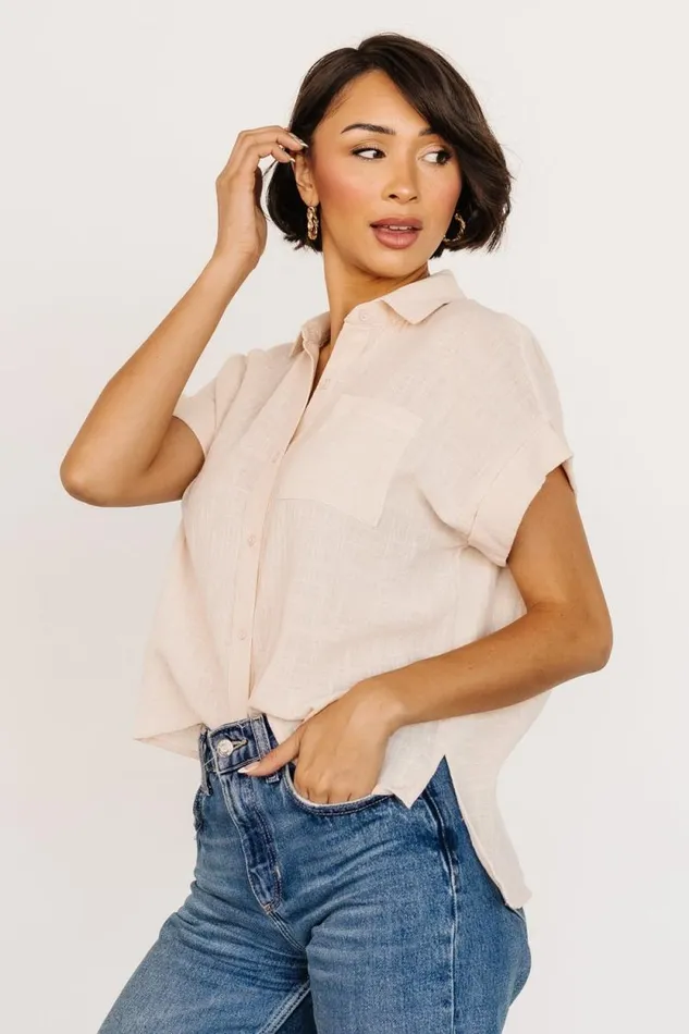 Women Hammond Short Sleeve Top Natural Baltic Born Blouses and Shirts Women Hammond Short Sleeve Top Natural Baltic Born Blouses and Shirts