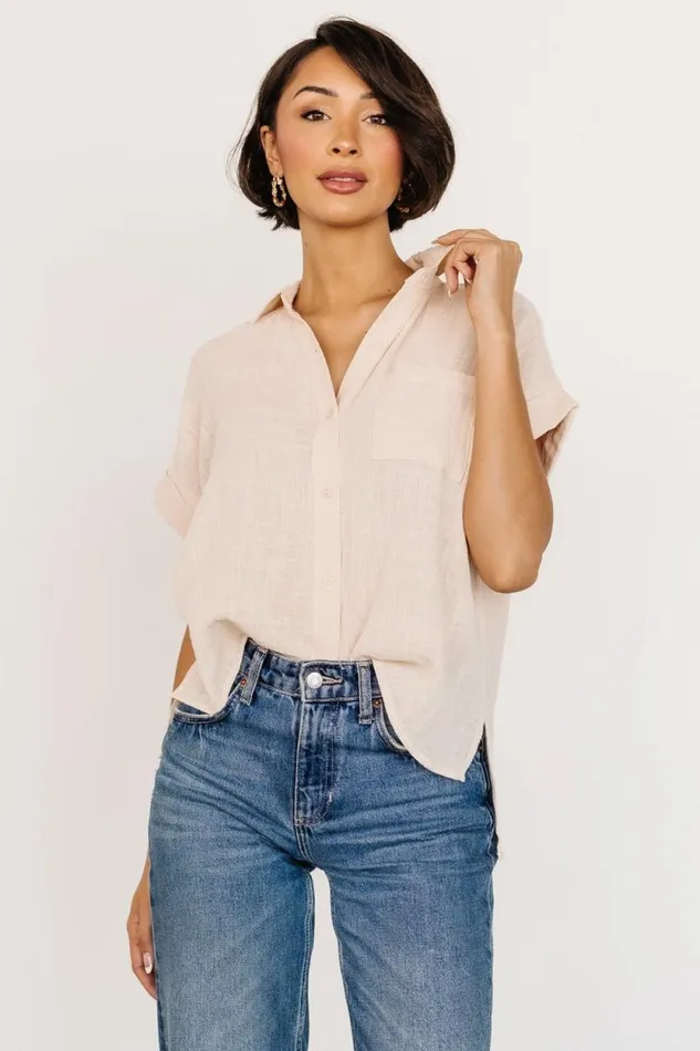 Women Hammond Short Sleeve Top Natural Baltic Born Blouses and Shirts Women Hammond Short Sleeve Top Natural Baltic Born Blouses and Shirts