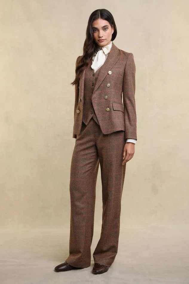 Women Hampton Waistcoat Clarence Check Merlot Holland Cooper Tailoring Women Hampton Waistcoat Clarence Check Merlot Holland Cooper Tailoring