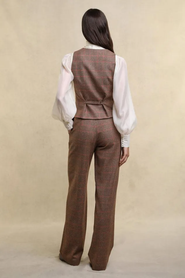 Women Hampton Waistcoat Clarence Check Merlot Holland Cooper Tailoring Women Hampton Waistcoat Clarence Check Merlot Holland Cooper Tailoring