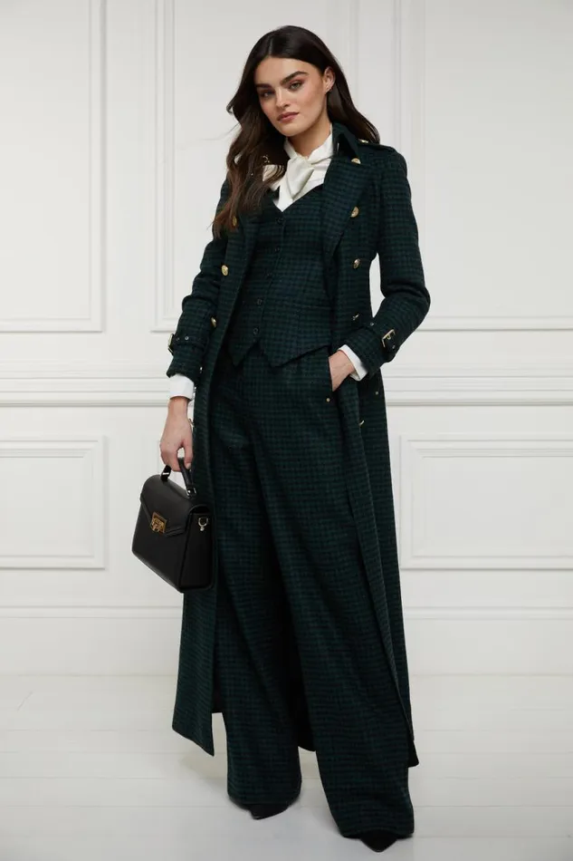 Women Hampton Waistcoat Emerald Houndstooth Holland Cooper Tailoring Women Hampton Waistcoat Emerald Houndstooth Holland Cooper Tailoring