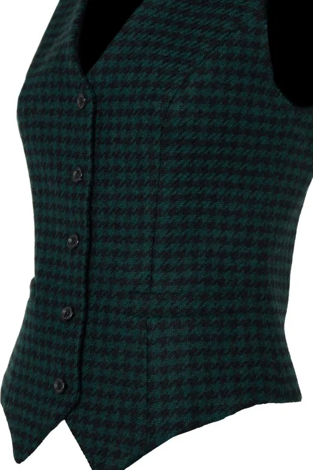Women Hampton Waistcoat Emerald Houndstooth Holland Cooper Tailoring Women Hampton Waistcoat Emerald Houndstooth Holland Cooper Tailoring