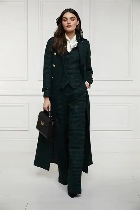 Women Hampton Waistcoat Emerald Houndstooth Holland Cooper Tailoring Women Hampton Waistcoat Emerald Houndstooth Holland Cooper Tailoring