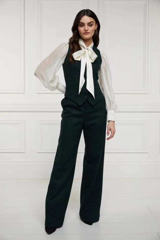 Women Hampton Waistcoat Emerald Houndstooth Holland Cooper Tailoring Women Hampton Waistcoat Emerald Houndstooth Holland Cooper Tailoring
