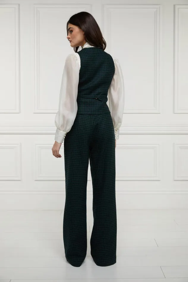 Women Hampton Waistcoat Emerald Houndstooth Holland Cooper Tailoring Women Hampton Waistcoat Emerald Houndstooth Holland Cooper Tailoring