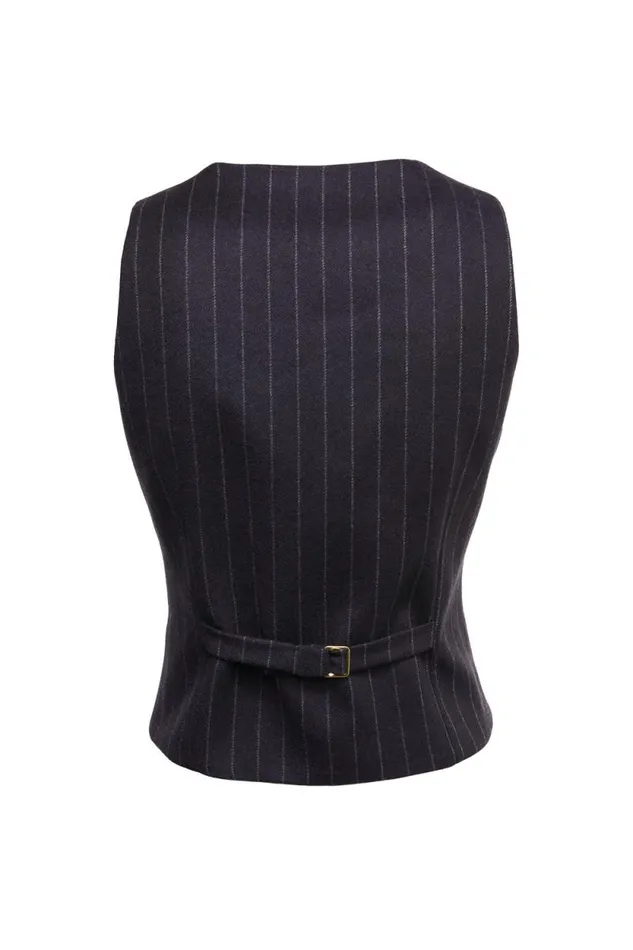 Women Hampton Waistcoat Navy Chalk Pinstripe Holland Cooper Tailoring