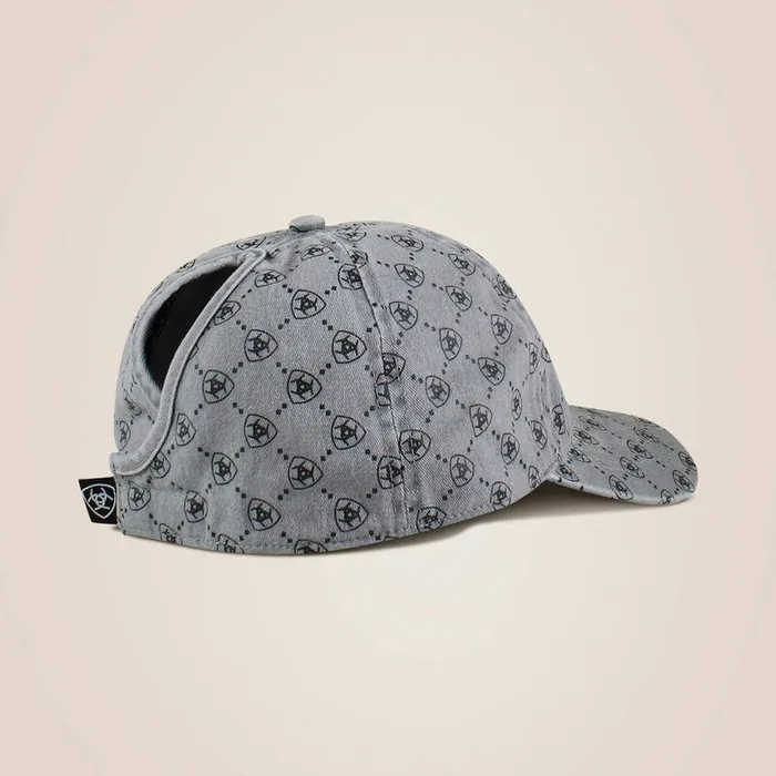 Women Hats and Caps Ariat Shield Logo Print Cap Gray Women Hats and Caps Ariat Shield Logo Print Cap Gray