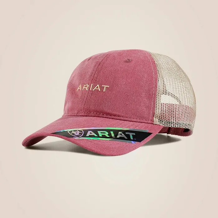 Women Hats and Caps Ariat Small Logo Cap Burgundy