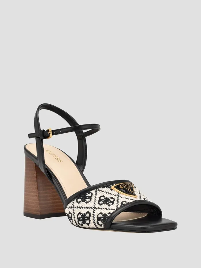 Women Heels GUESS Black Logo Glaven Block Heels