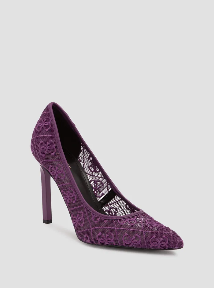 Women Heels GUESS Purple Seannay Logo Pumps