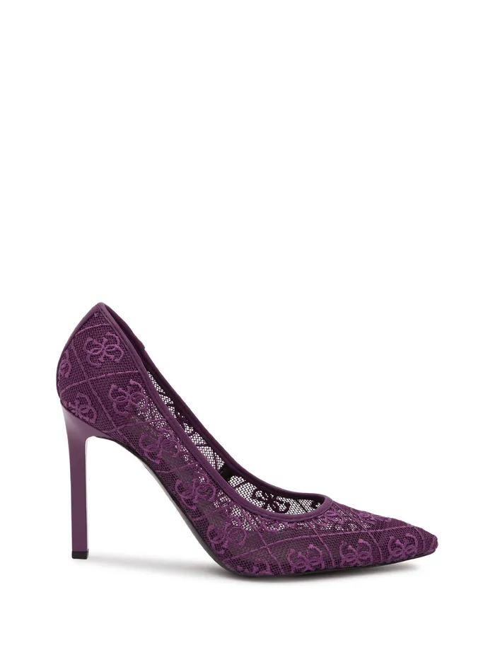 Women Heels GUESS Purple Seannay Logo Pumps