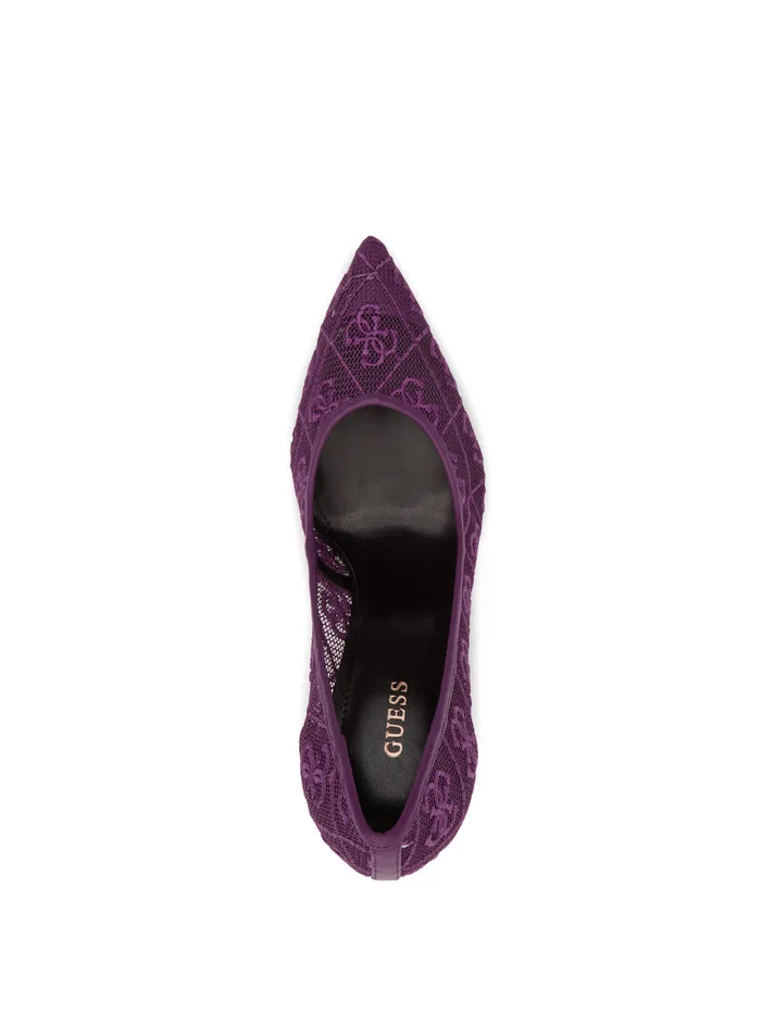 Women Heels GUESS Purple Seannay Logo Pumps
