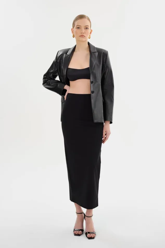 Women HELLANDA Knit Maxi Skirt Black LAMARQUE Skirts