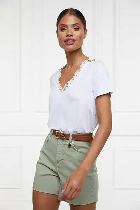 Women High Rise Denim Short Sage Holland Cooper Shorts