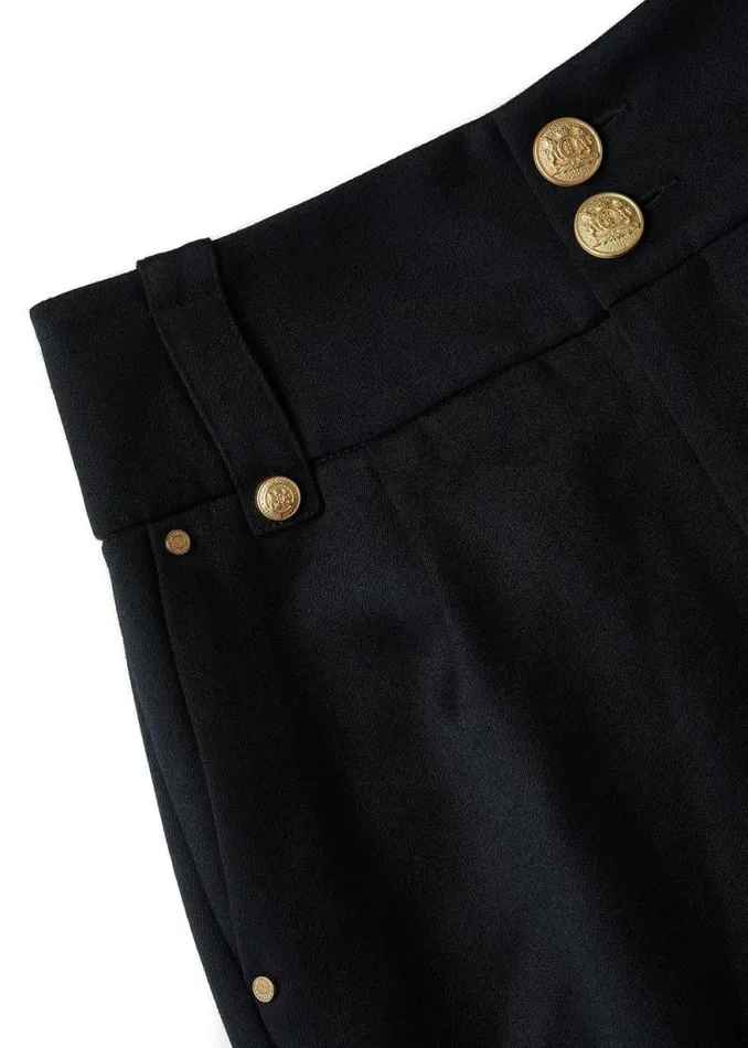 Women High Waisted Peg Trouser Black Barathea Holland Cooper Tailoring Women High Waisted Peg Trouser Black Barathea Holland Cooper Tailoring