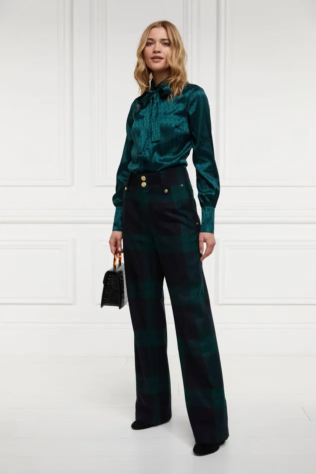 Women High Waisted Straight Trouser Blackwatch Holland Cooper Tailoring