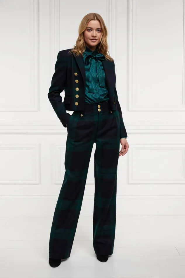 Women High Waisted Straight Trouser Blackwatch Holland Cooper Tailoring