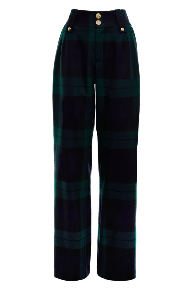 Women High Waisted Straight Trouser Blackwatch Holland Cooper Tailoring