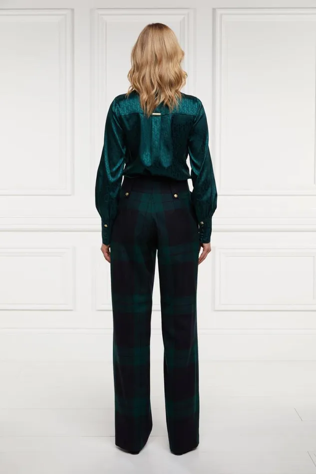 Women High Waisted Straight Trouser Blackwatch Holland Cooper Tailoring