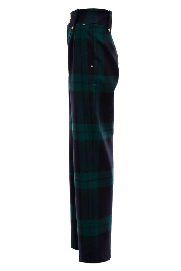 Women High Waisted Straight Trouser Blackwatch Holland Cooper Tailoring