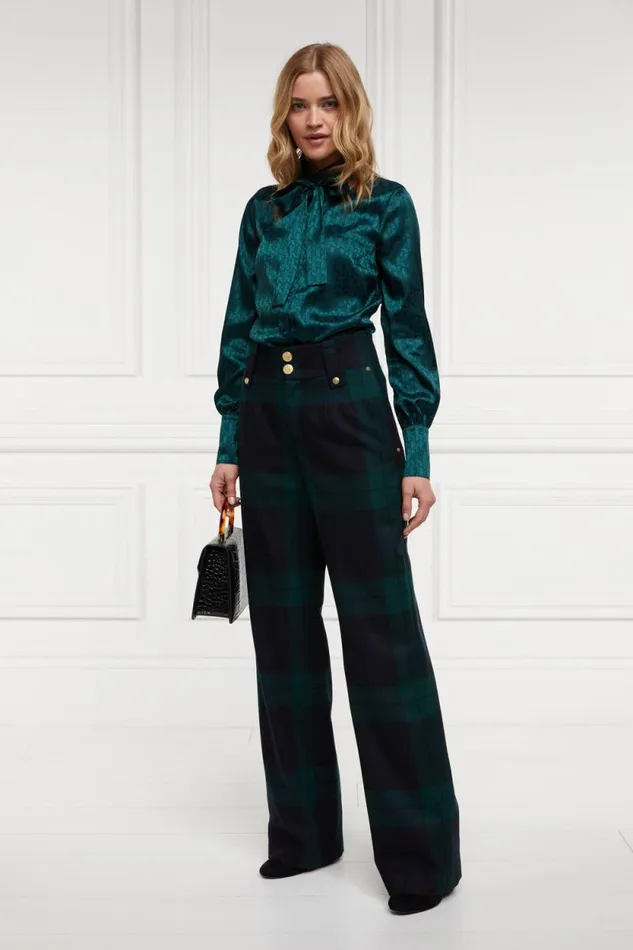 Women High Waisted Straight Trouser Blackwatch Holland Cooper Tailoring