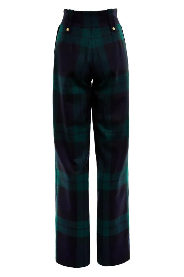 Women High Waisted Straight Trouser Blackwatch Holland Cooper Tailoring