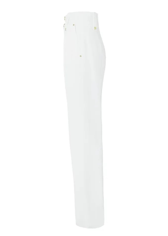 Women High Waisted Straight Trouser Oyster Linen Holland Cooper Trousers Women High Waisted Straight Trouser Oyster Linen Holland Cooper Trousers