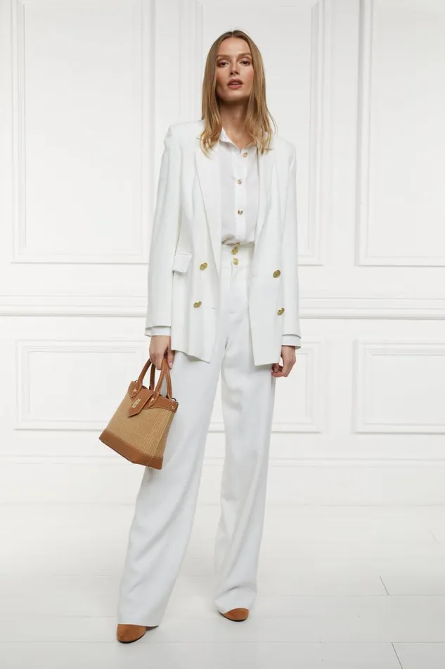Women High Waisted Straight Trouser Oyster Linen Holland Cooper Trousers Women High Waisted Straight Trouser Oyster Linen Holland Cooper Trousers