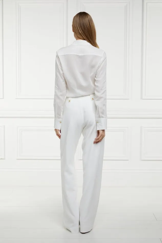 Women High Waisted Straight Trouser Oyster Linen Holland Cooper Trousers Women High Waisted Straight Trouser Oyster Linen Holland Cooper Trousers