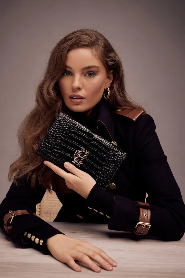 Women Highbury Clutch Bag Black Gold Holland Cooper Bags