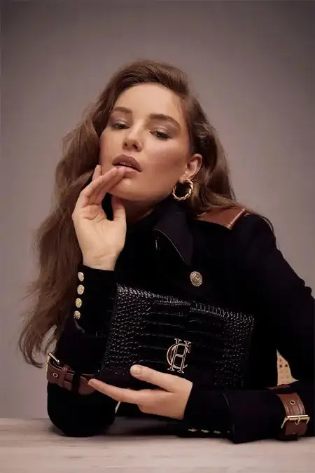 Women Highbury Clutch Bag Black Gold Holland Cooper Bags