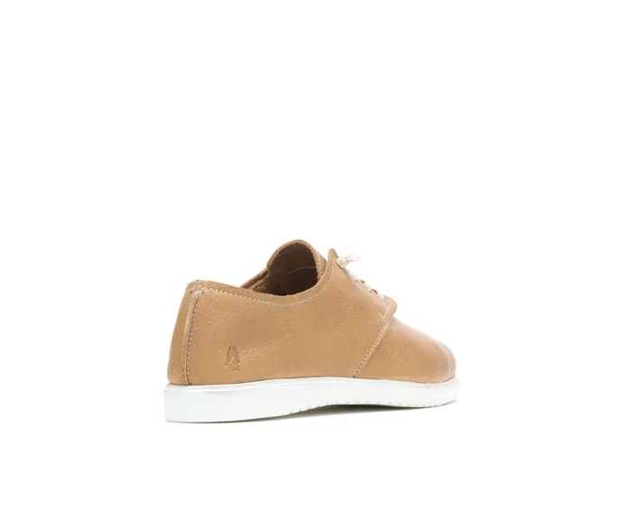 Women Hush Puppies Everyday Lace Up Tan Leather Sneakers